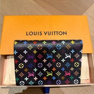 LOUIS VUITTON x Takashi Murakami Passport Cover 'Black Multicolored’